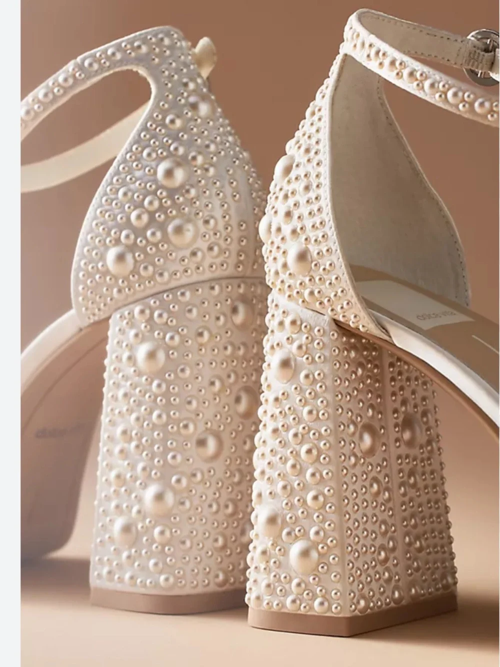 Dolce Vita Pandro Pearl-Embellished Platform Heel in Ivory